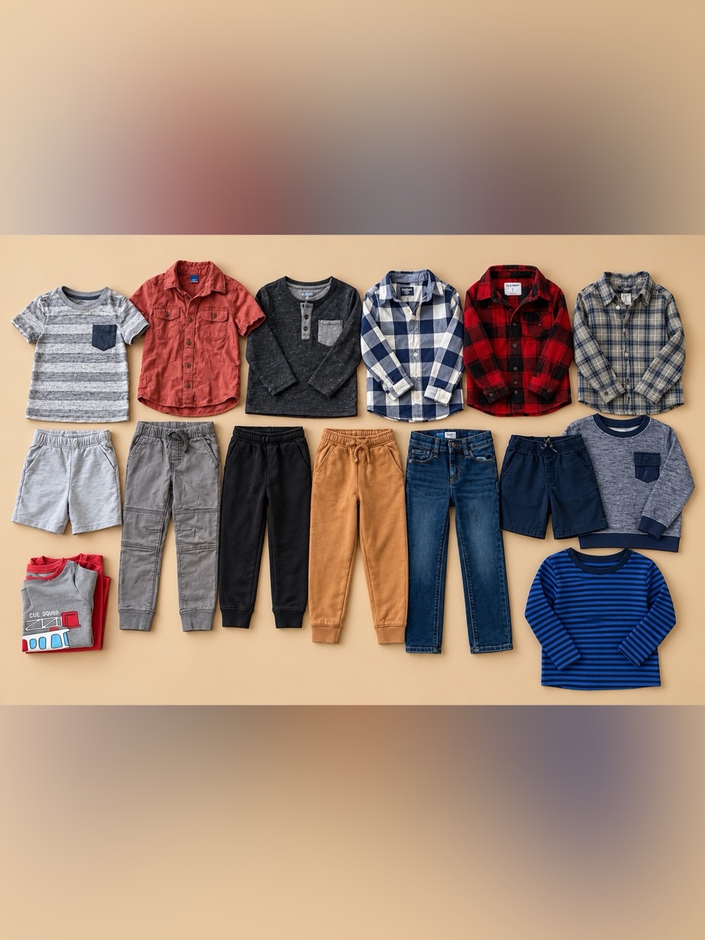 Boys 4T Clothing Bundle 16 Pc Old Navy OshKosh Cat & Jack Pants Tops Lot